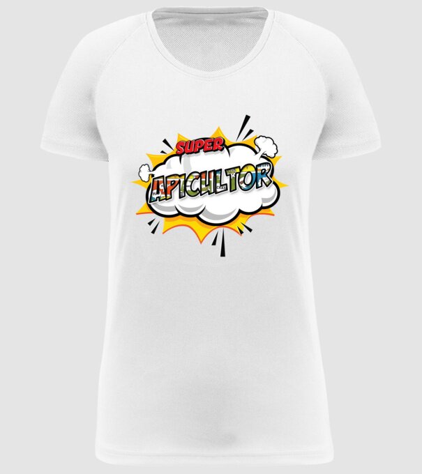 Super Apicultor model alb pe tricou