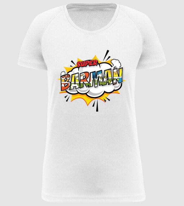 Super Barman model alb pe tricou