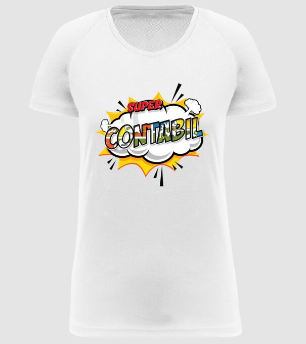 Super Contabil model alb pe tricou