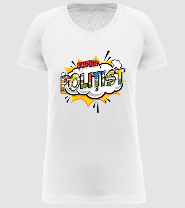 Super Polițist model alb pe tricou