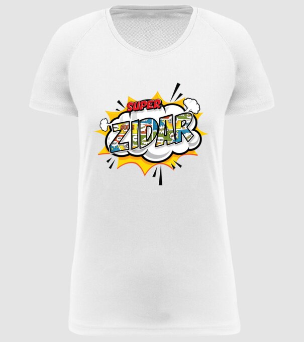 Super Zidar model alb pe tricou