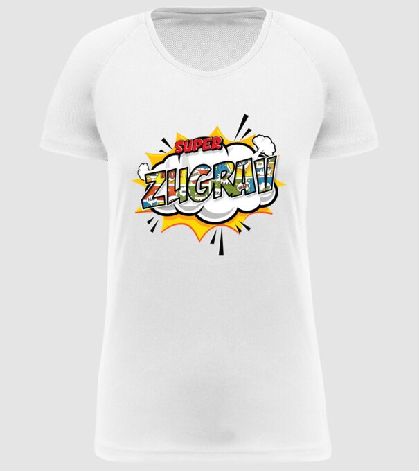 Super Zugrav model alb pe tricou