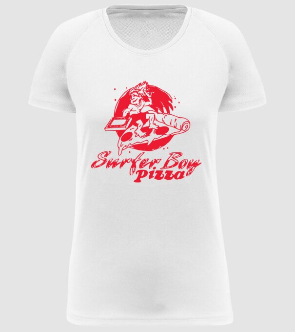 surfer boy pizza stranger things model alb pe tricou