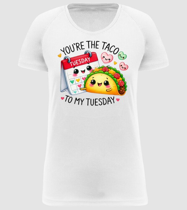 Taco to my Tuesday model alb pe tricou