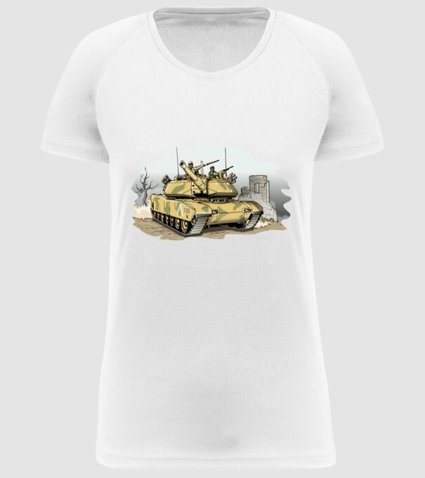 Tancuri model alb pe tricou