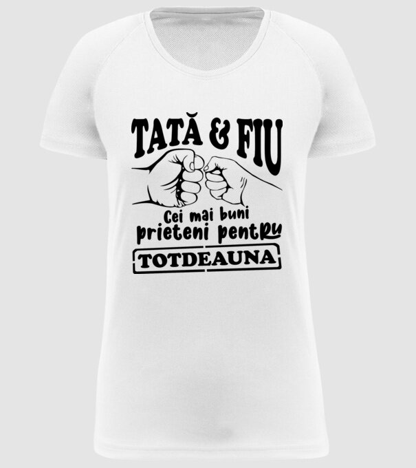 tată & fiu - cei mai buni prieteni pentru totdeauna model alb pe tricou