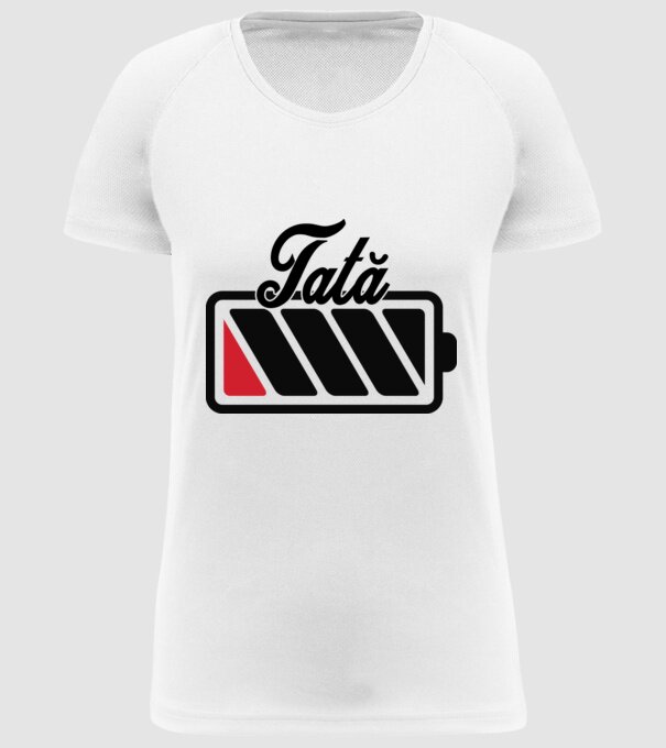 Tată la încărcat model alb pe tricou