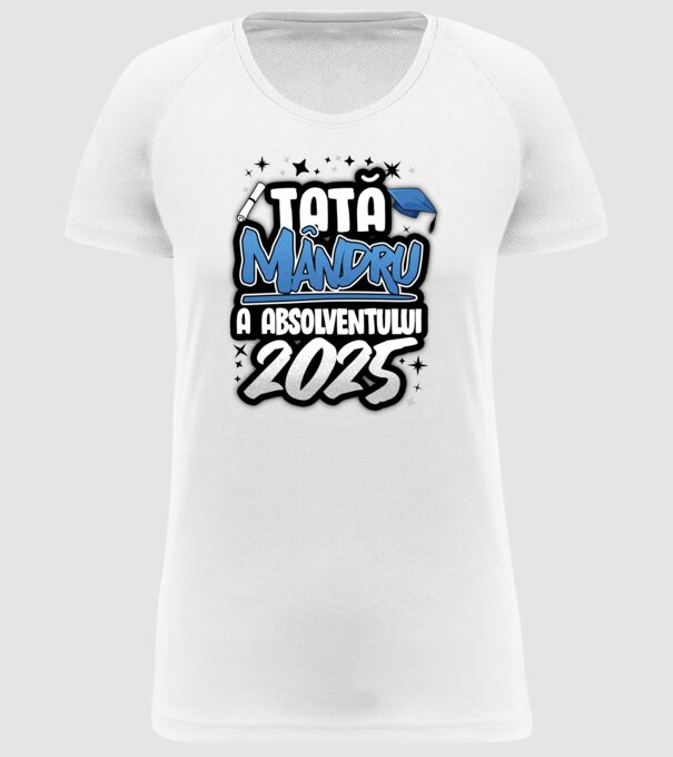 Tată MÂNDRU a absolventului model alb pe tricou