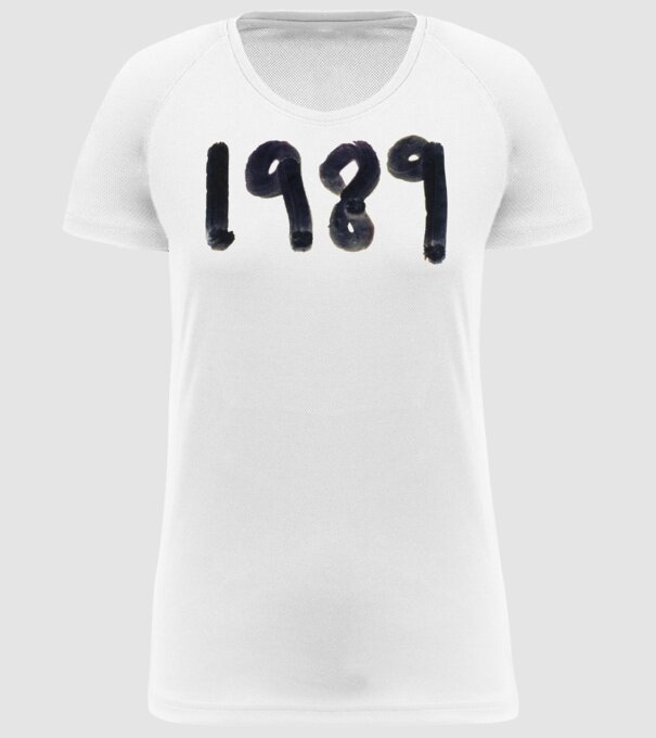 Taylor Swift 1989 text model alb pe tricou