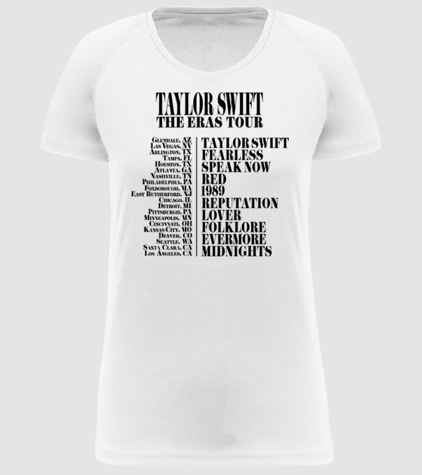 Taylor Swift Eras tour back model alb pe tricou