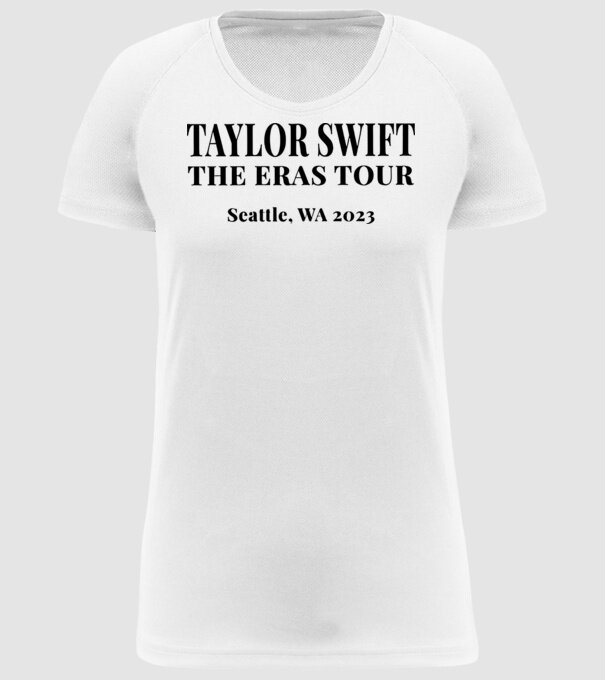 Taylor Swift Eras tour text2 model alb pe tricou
