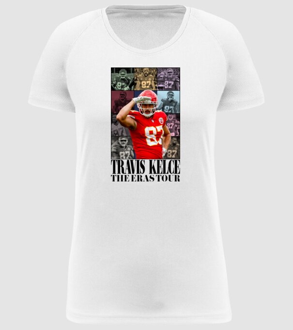 Taylor Swift Eras Travis Kelce model alb pe tricou
