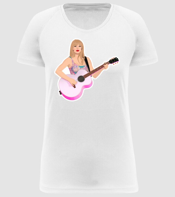 Taylor Swift pink model alb pe tricou
