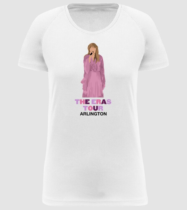 Taylor Swift The Eras Tour Arlington 3 model alb pe tricou