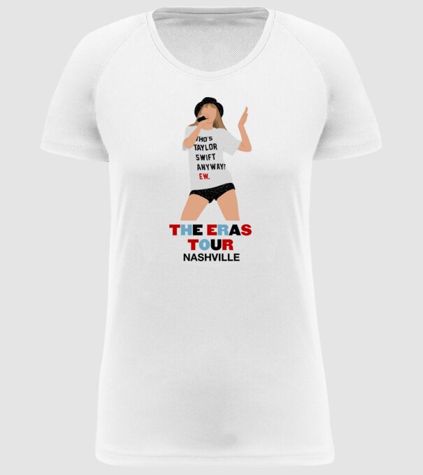 Taylor Swift The Eras Tour Nashville 2 model alb pe tricou