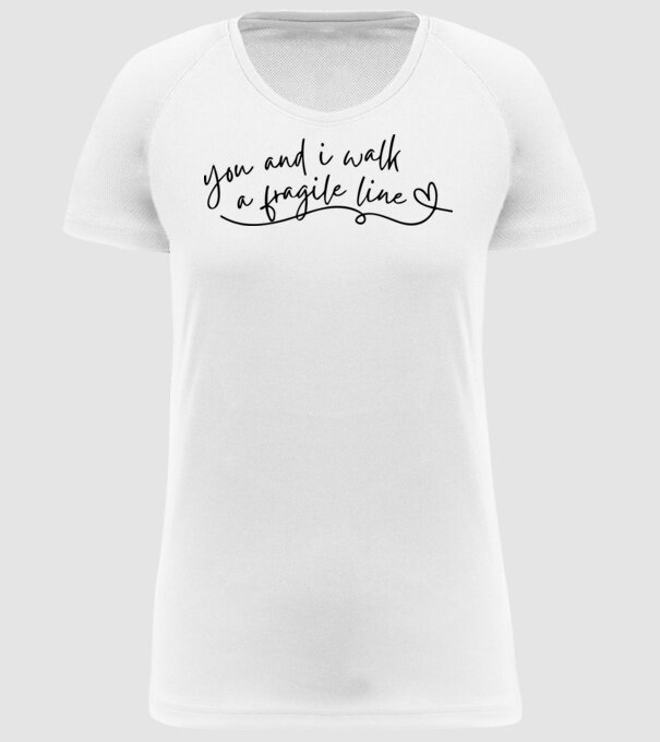 Taylor Swift you and i walk a fragile line model alb pe tricou