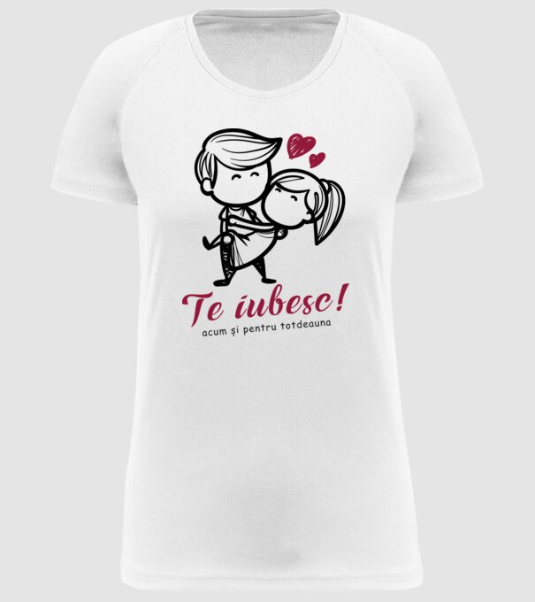 te iubesc! model alb pe tricou