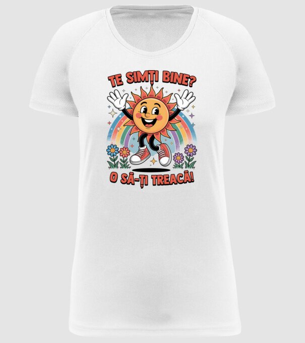 Te simți bine? model alb pe tricou