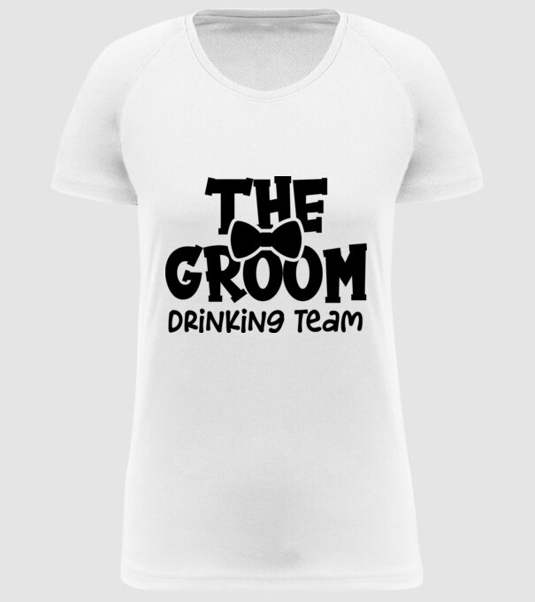 The Groom model alb pe tricou