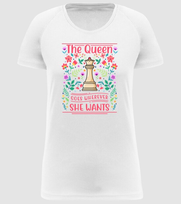 the queen goes wherever she wants model alb pe tricou