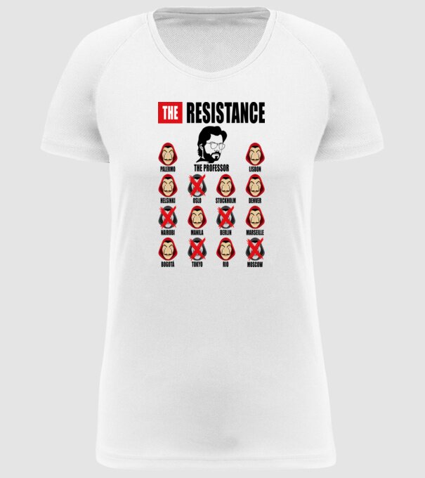 the resistance la casa de papel white model alb pe tricou
