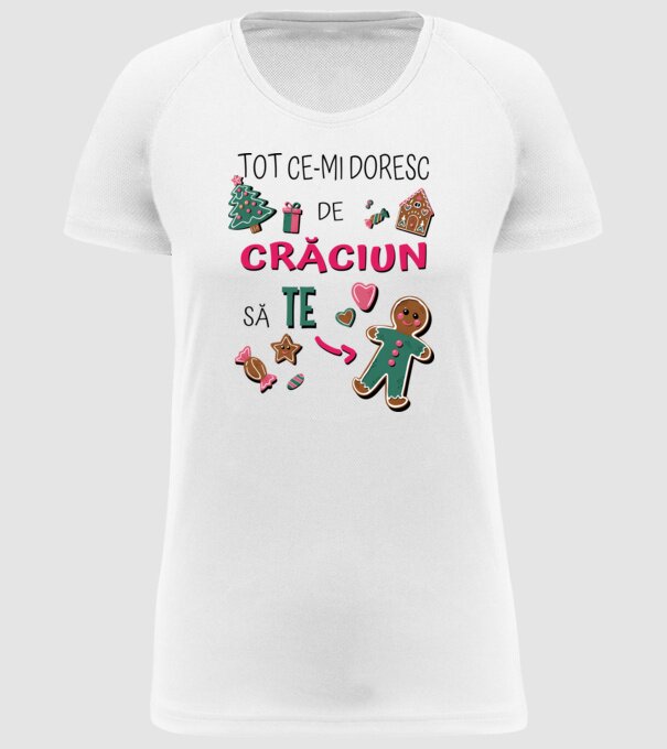Tot ce-mi doresc de Crăciun să TE om alb model alb pe tricou