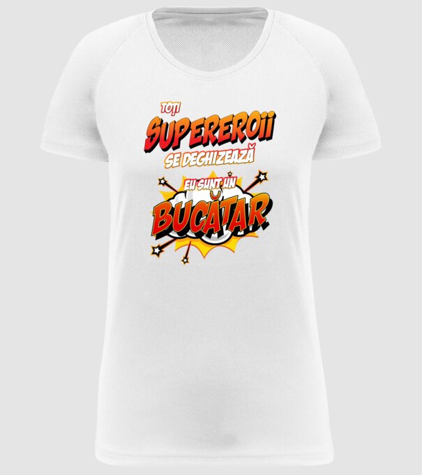 Toți supereroii se deghizează, eu sunt un bucătar model alb pe tricou