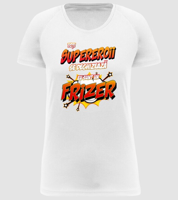 toți supereroii se deghizează, eu sunt un frizer/coafor model alb pe tricou