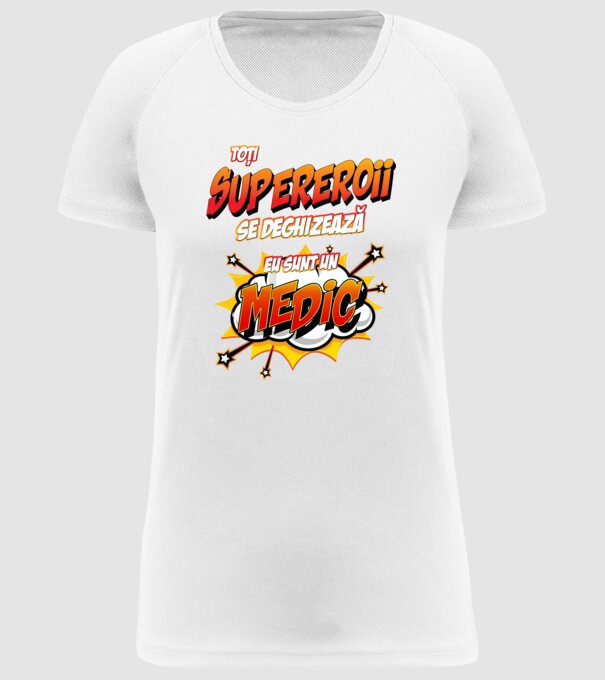 Toți supereroii se deghizează, eu sunt un medic model alb pe tricou
