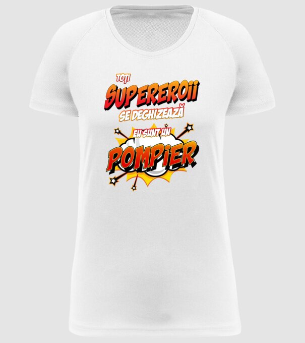 Toți supereroii se deghizează, eu sunt un pompier model alb pe tricou