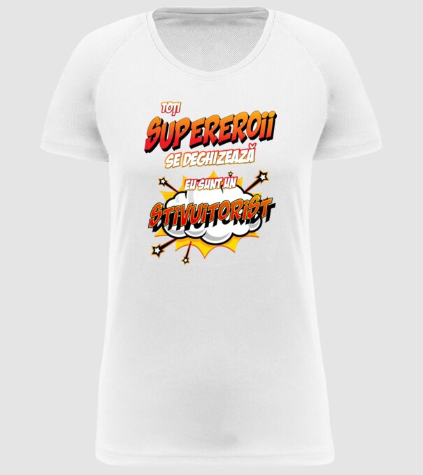 Toți supereroii se deghizează, eu sunt un stivuitorist model alb pe tricou