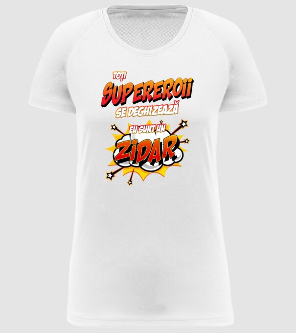 Toți supereroii se deghizează, eu sunt un zidar model alb pe tricou
