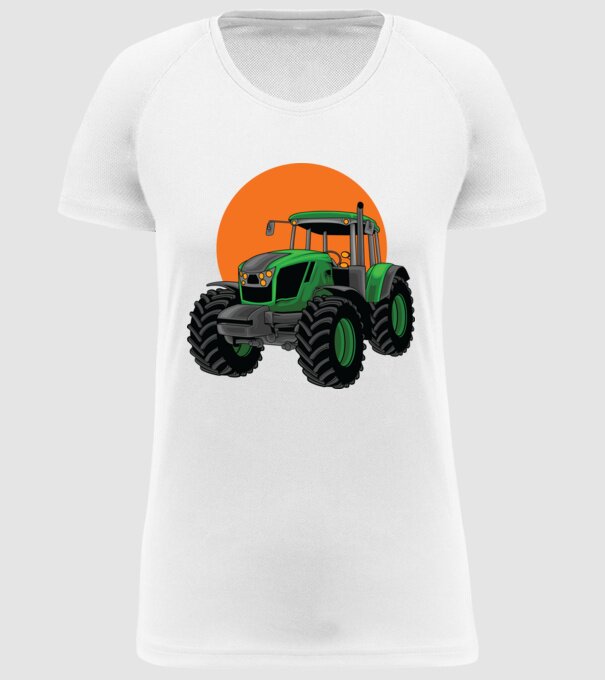 TRACTOR model alb pe tricou