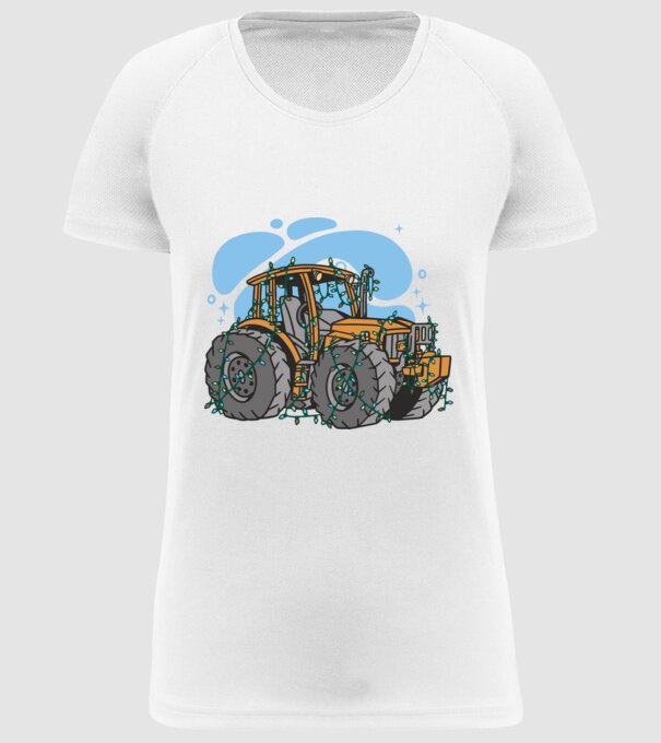 TRACTOR model alb pe tricou