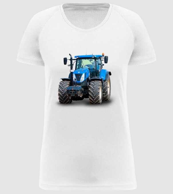 TRACTOR model alb pe tricou