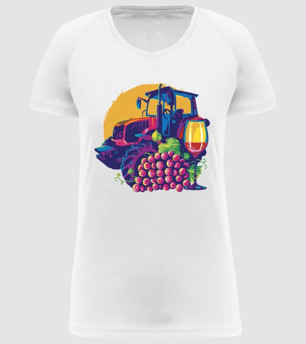TRACTOR model alb pe tricou