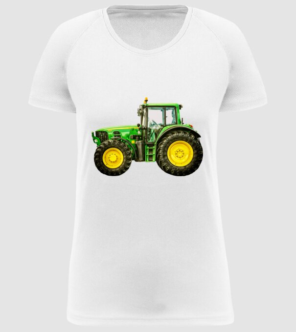 TRACTOR model alb pe tricou