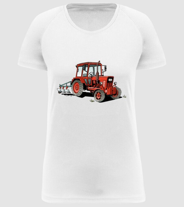 TRACTOR model alb pe tricou
