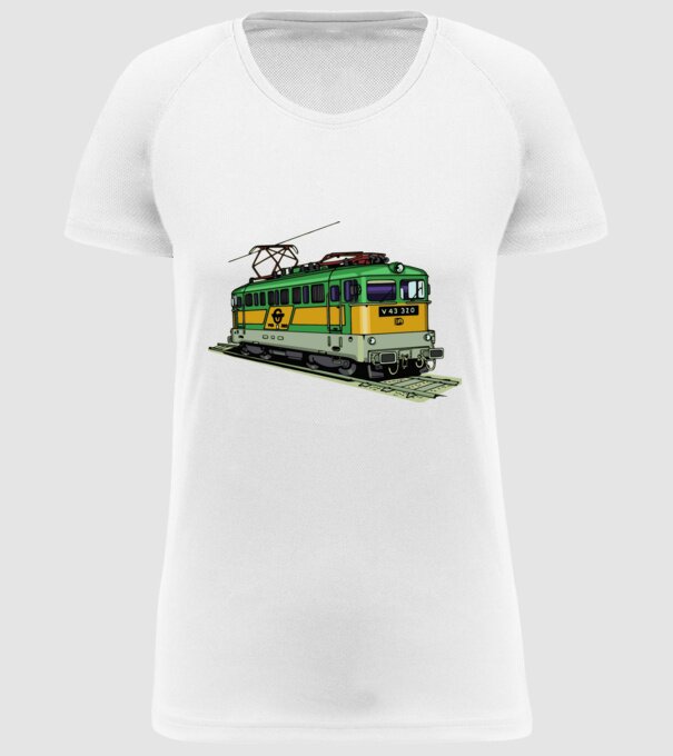 Trenuri model alb pe tricou
