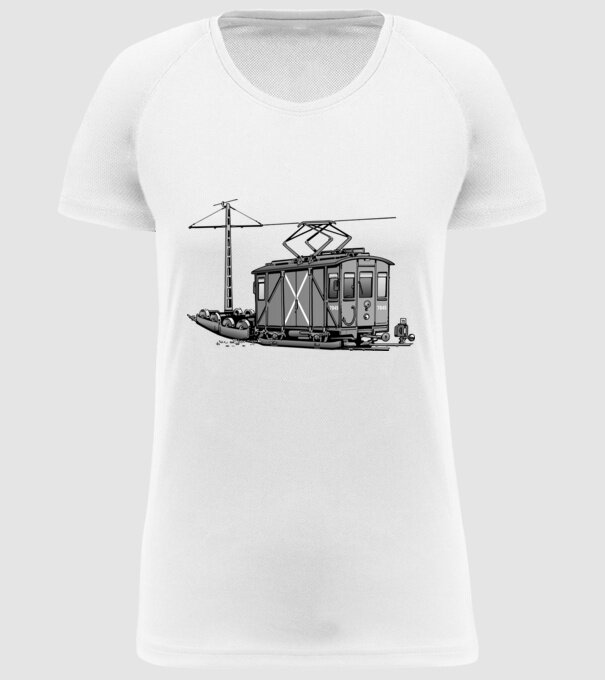 Trenuri model alb pe tricou