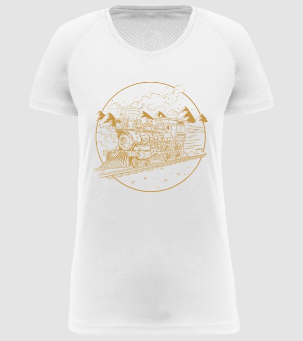 Trenuri model alb pe tricou