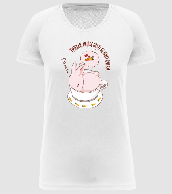 tricoul meu de Paște de băut cafea model alb pe tricou
