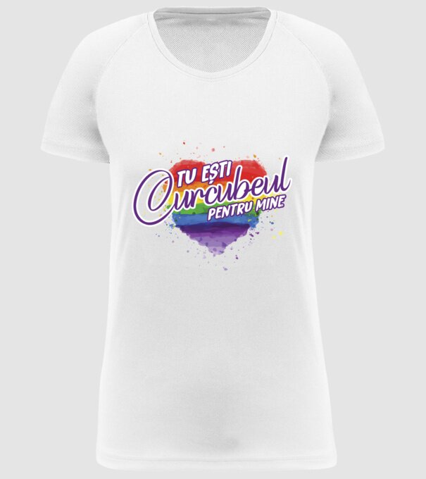 Tu ești curcubeul pentru mine model alb pe tricou
