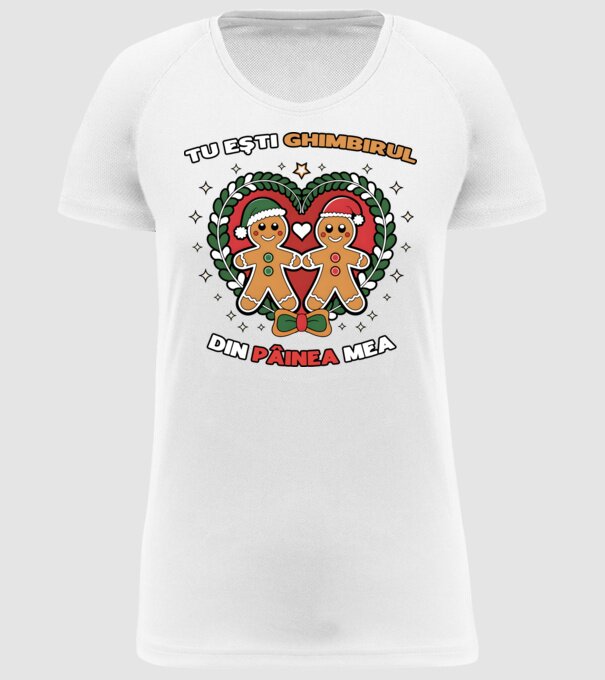 Tu ești ghimbirul din păinea mea model alb pe tricou