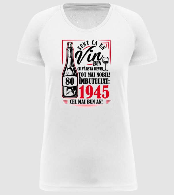 Un Vin Bun 1945 - Alb model alb pe tricou
