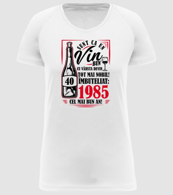 Un Vin Bun 1985 - Alb model alb pe tricou