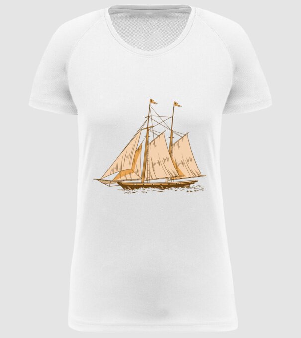 Vapoare model alb pe tricou