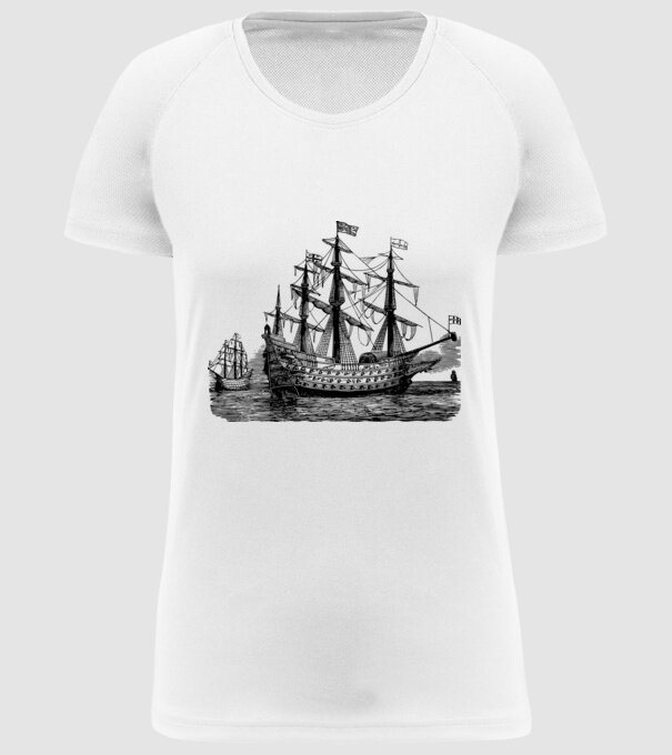 Vapoare model alb pe tricou