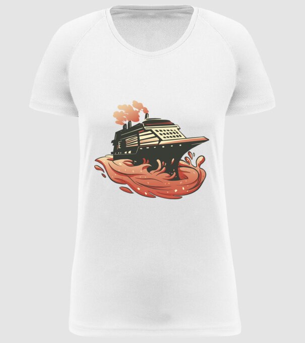 Vapoare model alb pe tricou