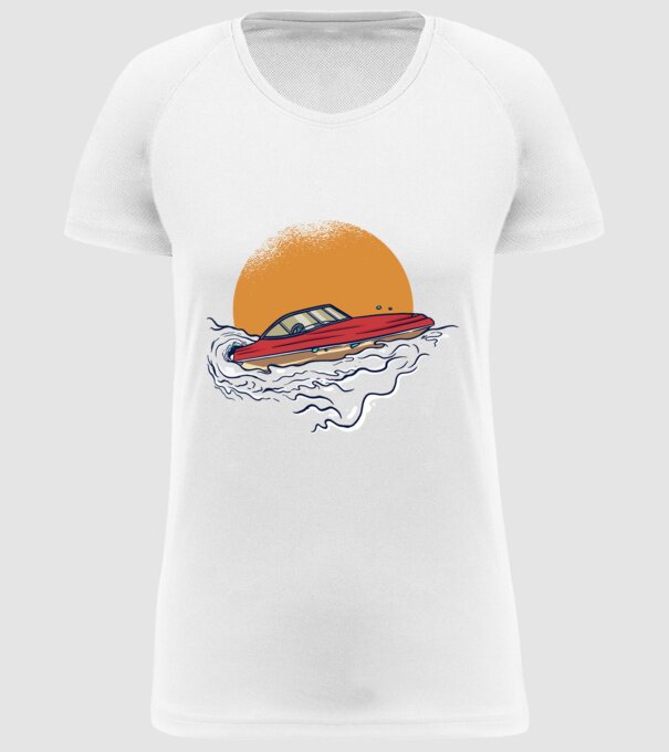 Vapoare model alb pe tricou